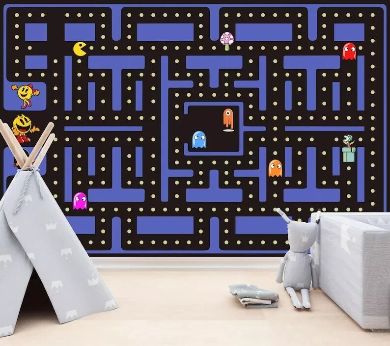 Retro Arcade Gaming Customized Wallpaper Mural Removeable Washable Peel & Stick