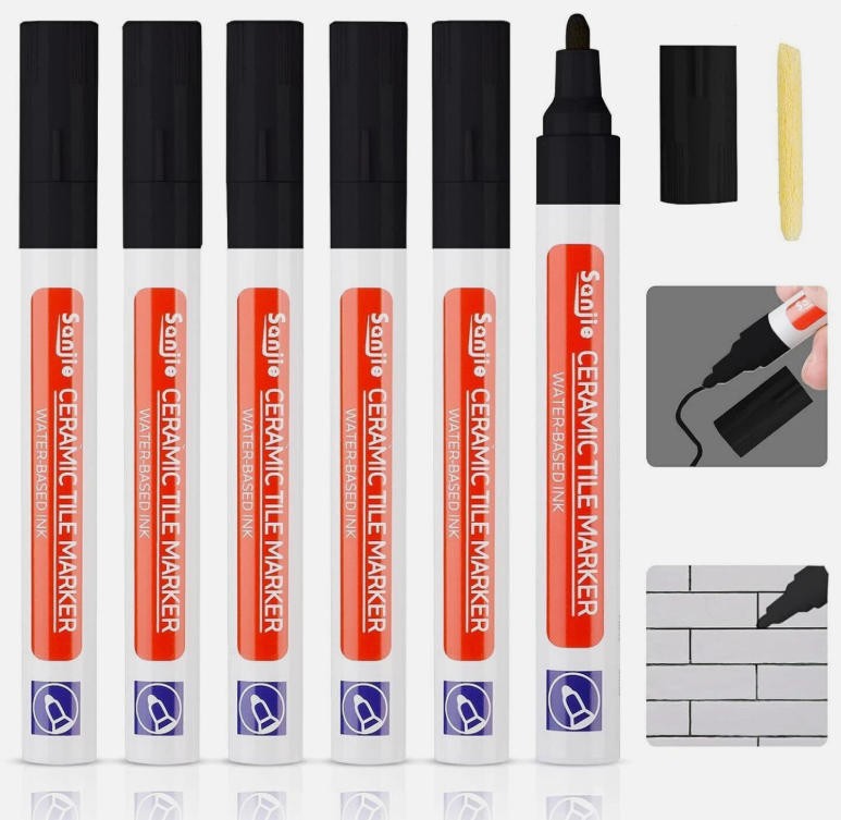 In White Gray Black 6Pcs For Revives Restores Bathroom Tile Anti Mould Grout Pen