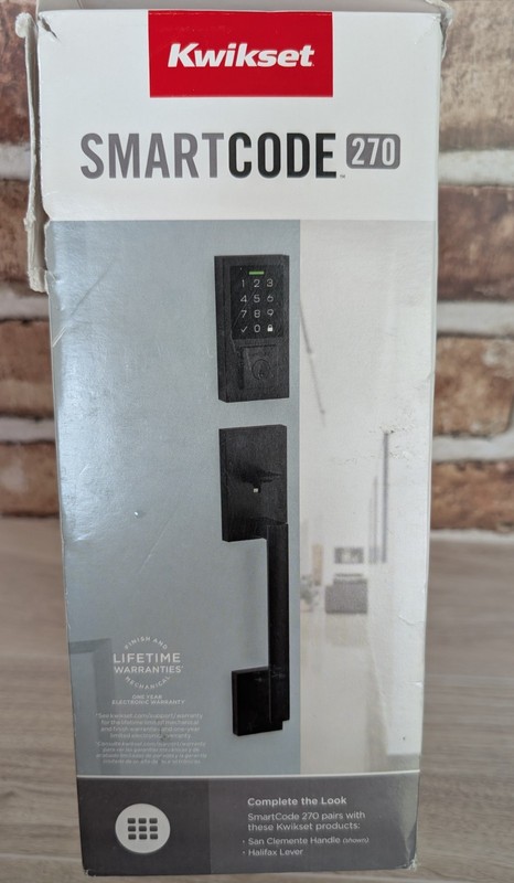 Kwikset SmartCode 270 Touchpad Electronic Lock Matte Black Open Box *Read gallery