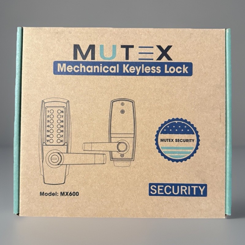 Mutex Mechanical Push Button Lever Keyless Lock MX600 Backset 2 3/8” Latch