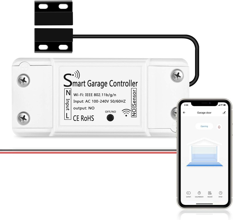 AGSHOME Smart Wi-Fi Garage Door Opener Remote, APP Control, Compatible White