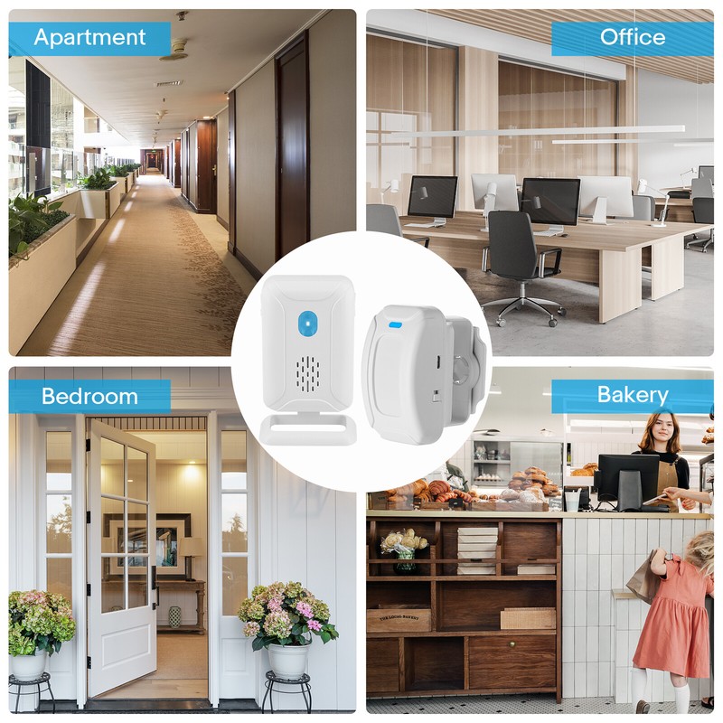 5-in-1 Wireless Door Sensor Alarm LED Entry Alert Chime Home Burglar Security gallery
