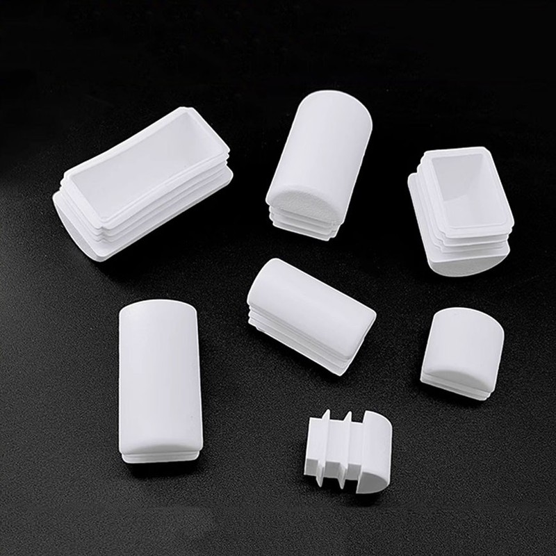 Domed Rectangle Plastic - White - Blanking End Cap Caps Tube Pipe Inserts gallery
