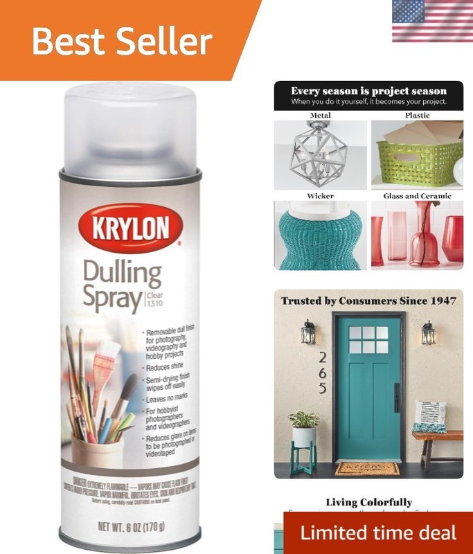 Fast-Drying 6 oz Clear Dulling Spray for Metal, Glass & Plastic Projects