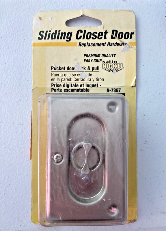PRIME LINE Pocket Door Lock & Pull N7367 Satin Nickel Closet Door Sliding Door