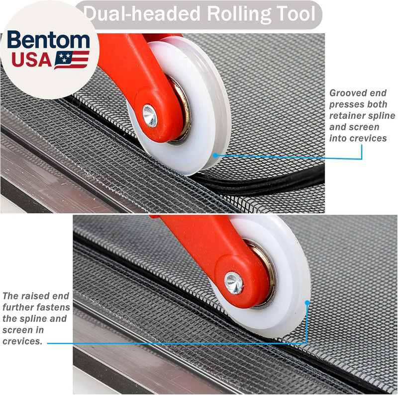 Window Screen Replacement Kit, 48'' X 99'' Fiberglass Screen Mesh with Rolling T gallery