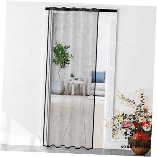 Retractable Screen Door, Fits 36 x 80 Inch Doors, Fit 36×80 Inch Door Black