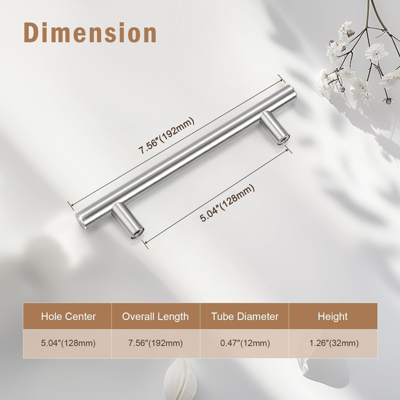 30 Pack Cabinet Pulls, 5 Inch Hole Center Kitchen Pulls for Dressers, Brushed... gallery