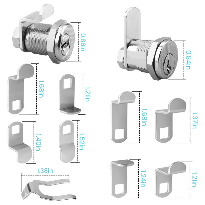 Universal Mailbox Locks Key Replacement Cam File Cabinet S4573 MP4945 2 PCS gallery