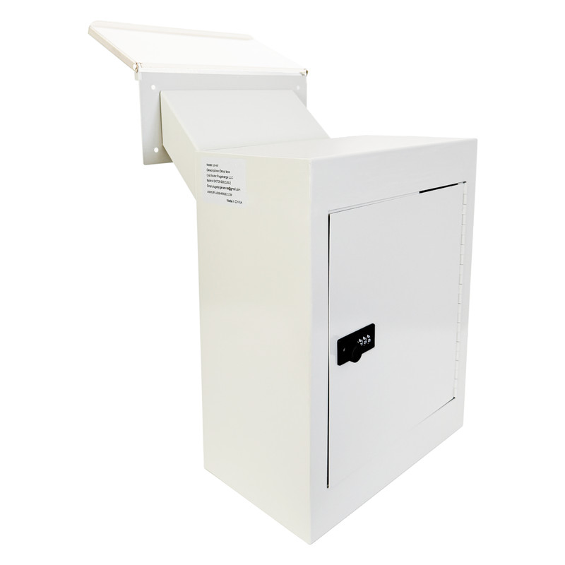 OPEN BOX Rainproof Through the Wall Locking Mailbox with 10” Adjustable Chute