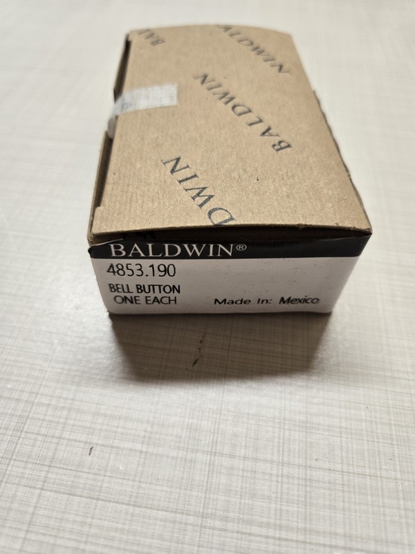 Baldwin Estate 4853-190 Rectangular Doorbell Button 2.25″ x 1″, Satin Black