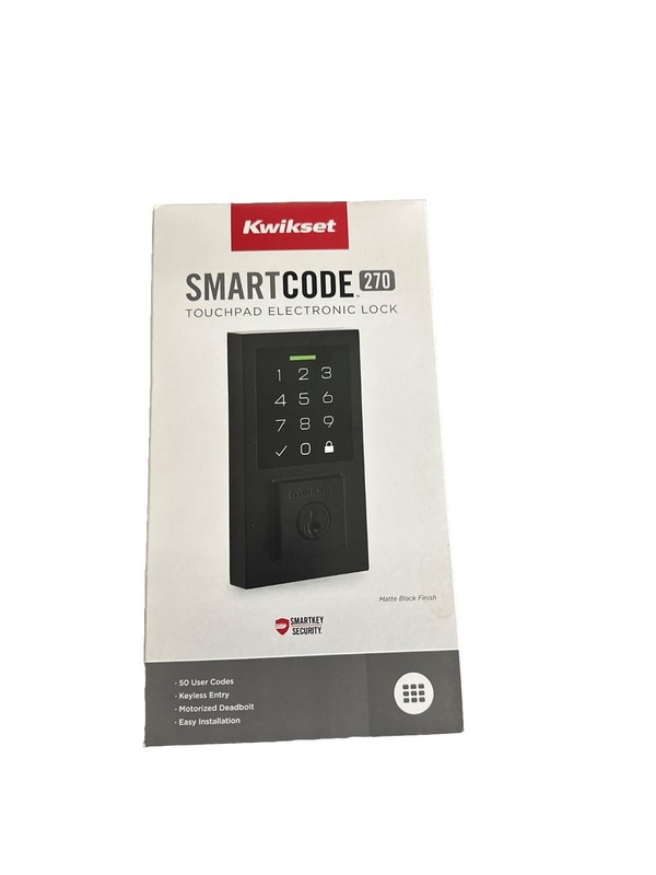 NEW Kwikset SmartCode 270 Touchscreen Electronic Lock 99700-005 Matte Black
