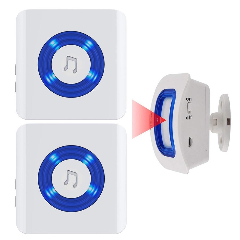 Wireless Motion Sensor Alert with 1 Sensor 2 Receivers Home Security Alarm