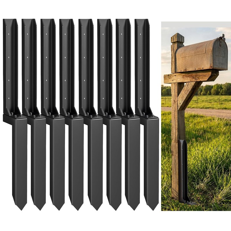 LXDHSRTA Fence Post Repair Kit, 8-Pack Heavy Duty Steel Fence Post Anchor Sta…