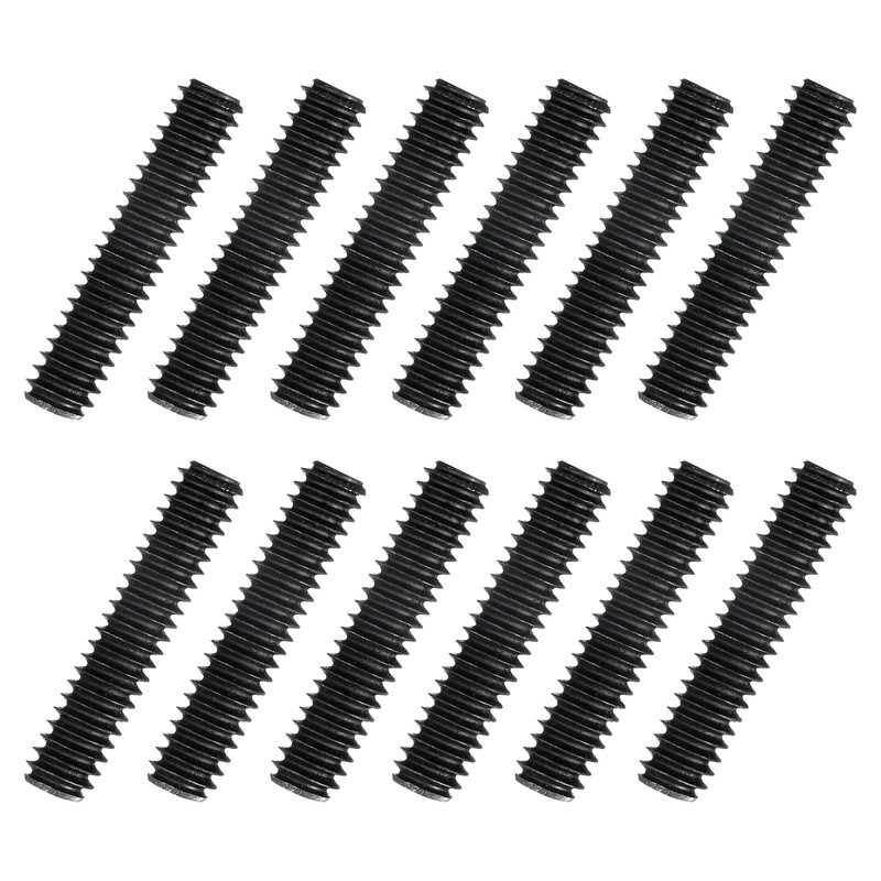 12Pcs Fully All Threaded Rod, 1/4" Thread 20 Pitch 1-1/4" l Carbon Steel Screw
