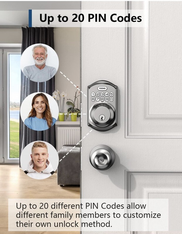 TEEHO TE001 Keyless Front,Entry Door Lock with Keypad Lock with 2 Keys Auto Lock gallery