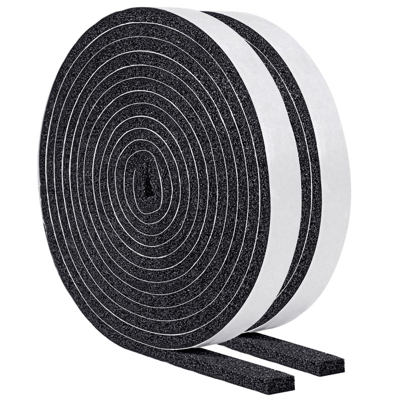 2 PCS 1/2×1/4 Inch Open Cell Self Adhesive Foam Seal Tape Weather Stripping