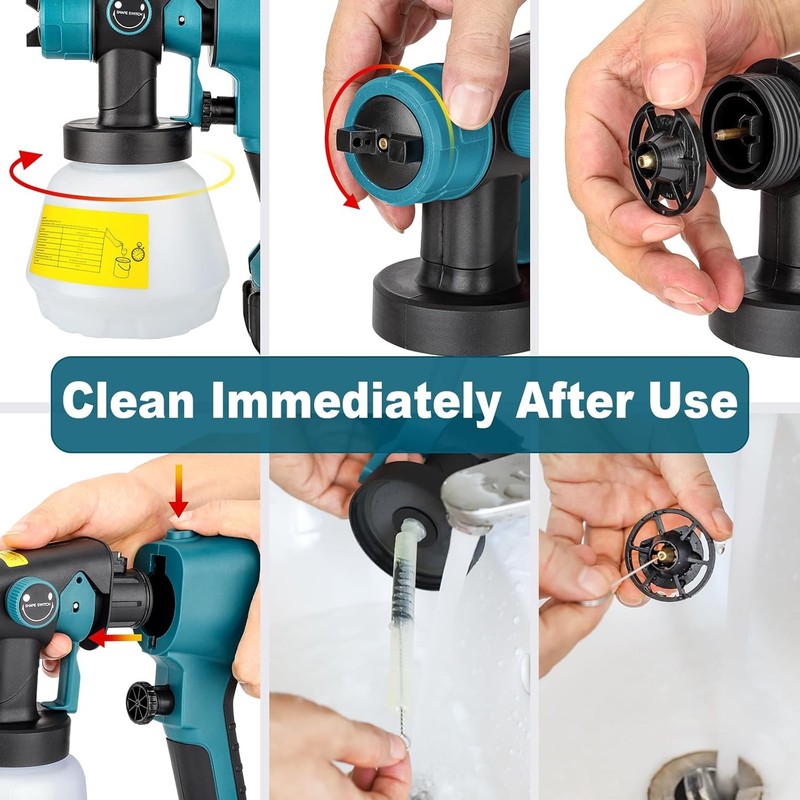 200W Cordless Electric Spray Gun High Power Paint Sprayer For Makita 18V Battery gallery