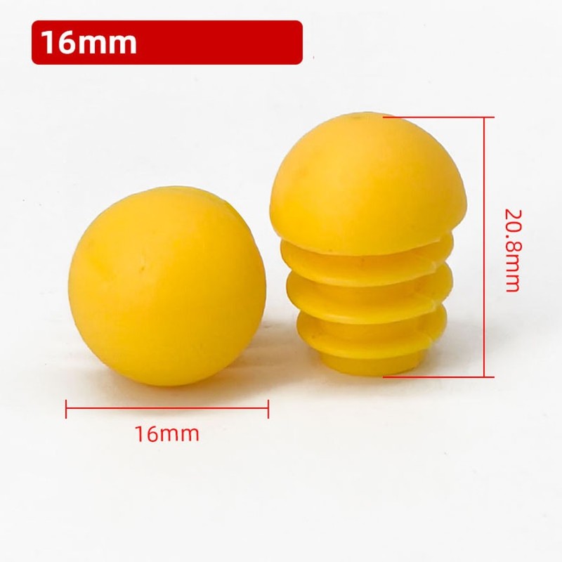 Domed Round Plastic – Yellow – Blanking End Cap Caps Tube Pipe Inserts 16mm-42mm