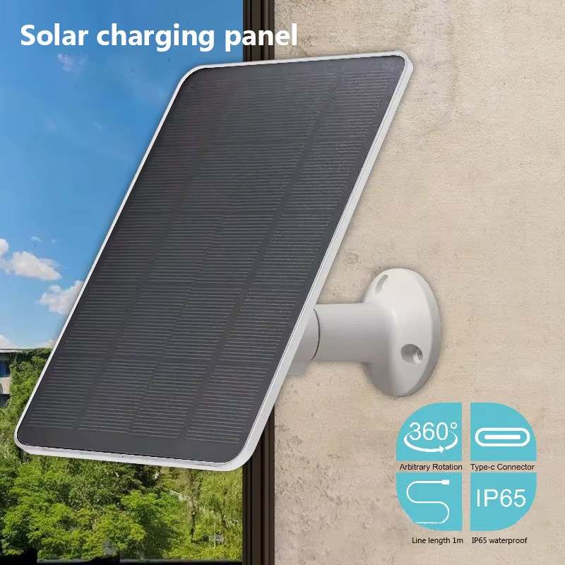 Solar Panel 10W 5V Charging Panel Doorbell Surveillance Type-C Output 10W