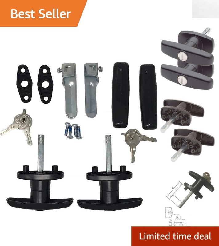 Bauer T-323T Outdoor T-Handle Lock Set – Robust Black Finish, 2 Keys Included