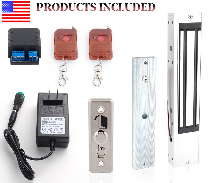 2 Remote Acess Controlls Electric Magnetic Lock Door Security System 650LBS