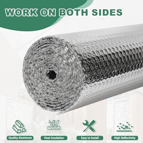 Reflective Bubble Insulation Sheet, Double Side Aluminum Foil 47IN X 15FT 1 gallery