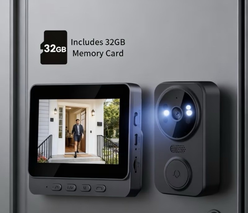 New Doorbell Camera Featuring a 4.3-Inch Display 1080P FHD Monitor Home Security