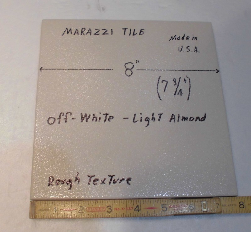 1 pc. Off-white - Light Almond: 8" Ceramic Floor Tile by Marazzi, Rough Texture gallery