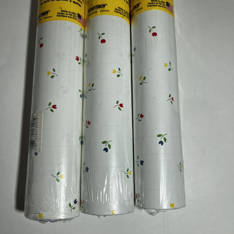 Vtg Magic Cover Floral Contact Paper 3 Rolls 9ft X 18in Each Roll Self Adhesive