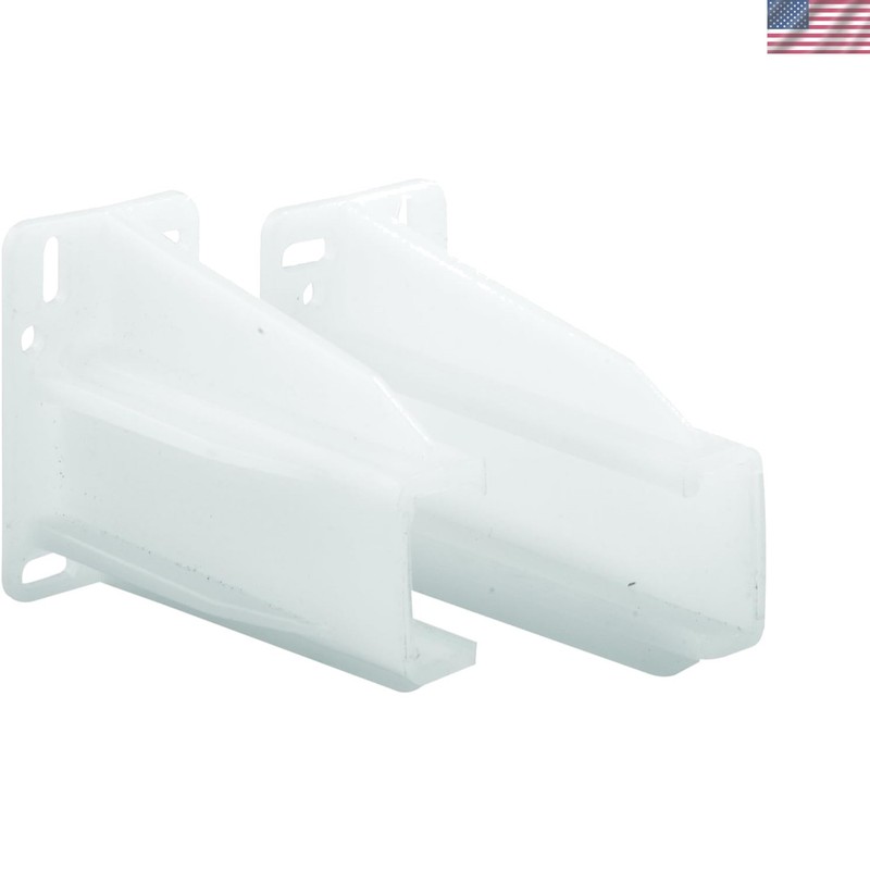 Adjustable Drawer Track Back Plates – White Plastic for Side & Bottom Mounts