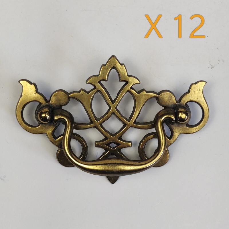 KBC 1995 Keeler Brass Drawer Handle Pull N19353 Chippendale Batwing 3” C-C