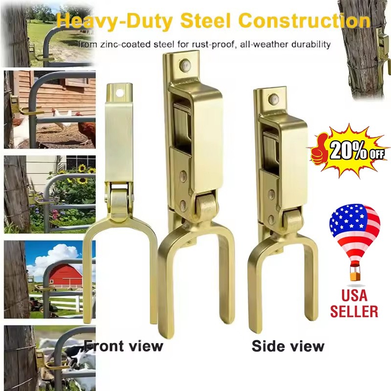 Heavy Duty Instant Locking Gate Latch One-Hand Use for Farm Ranch Backyard