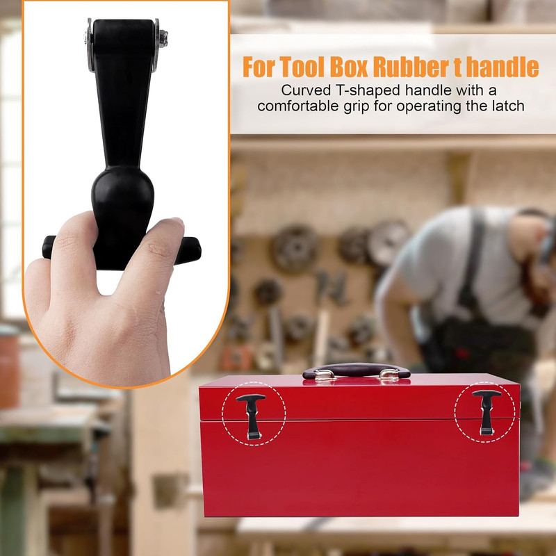 Rubber Bonnet Latch Flexible,T-Handle hasp Rubber Flexible with Brackets for Too gallery