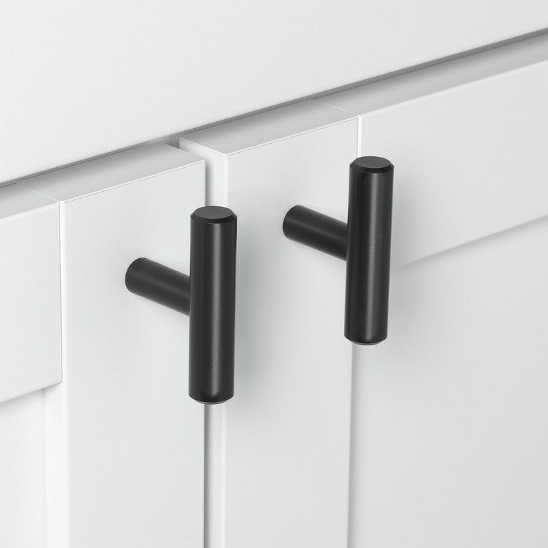 5- Glide Rite Matte Black Cabinet Drawer Pull Handles “T” Style Screws Included