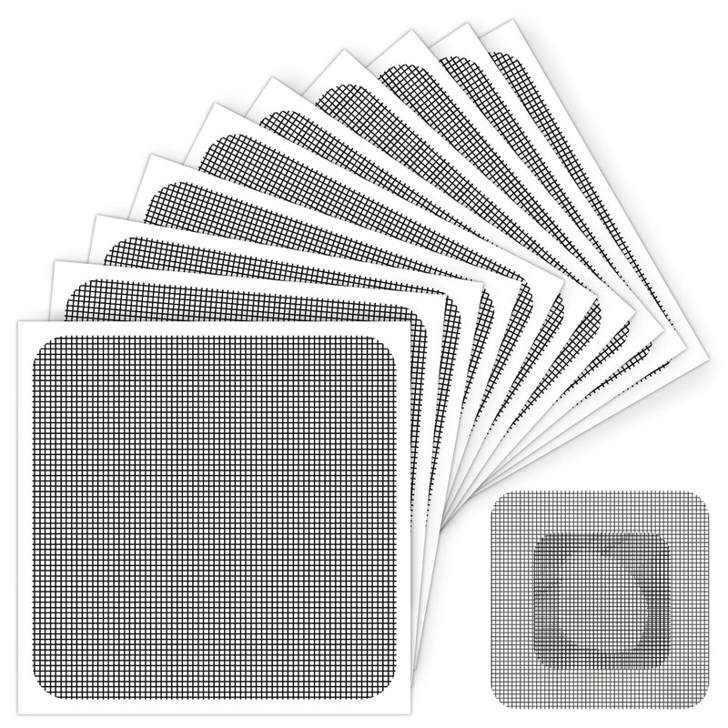 Window Screen Repair Patch 10 Pack Mesh Tape Fix Holes Strong Adhesive