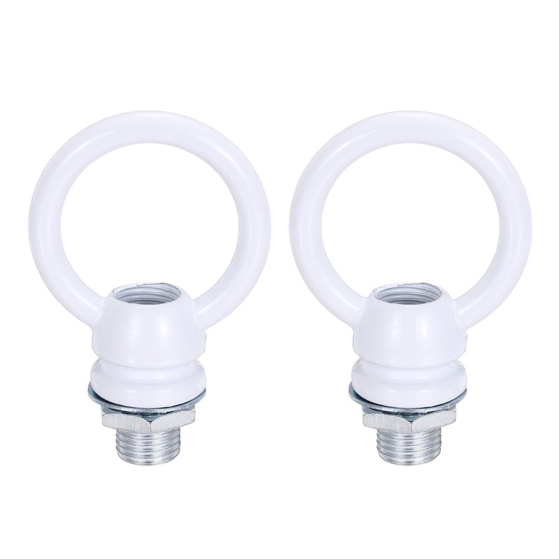 2 Set 8kg M10 1.4×1.7″ Thread Lifting Eye Nut Holder Hook Ring White