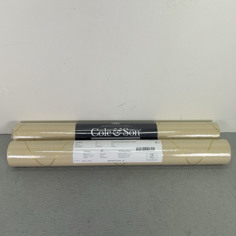COLE & SON Large Georgian Rope Trellis Wallpaper NEW 2 Rolls 80/4018 Camel