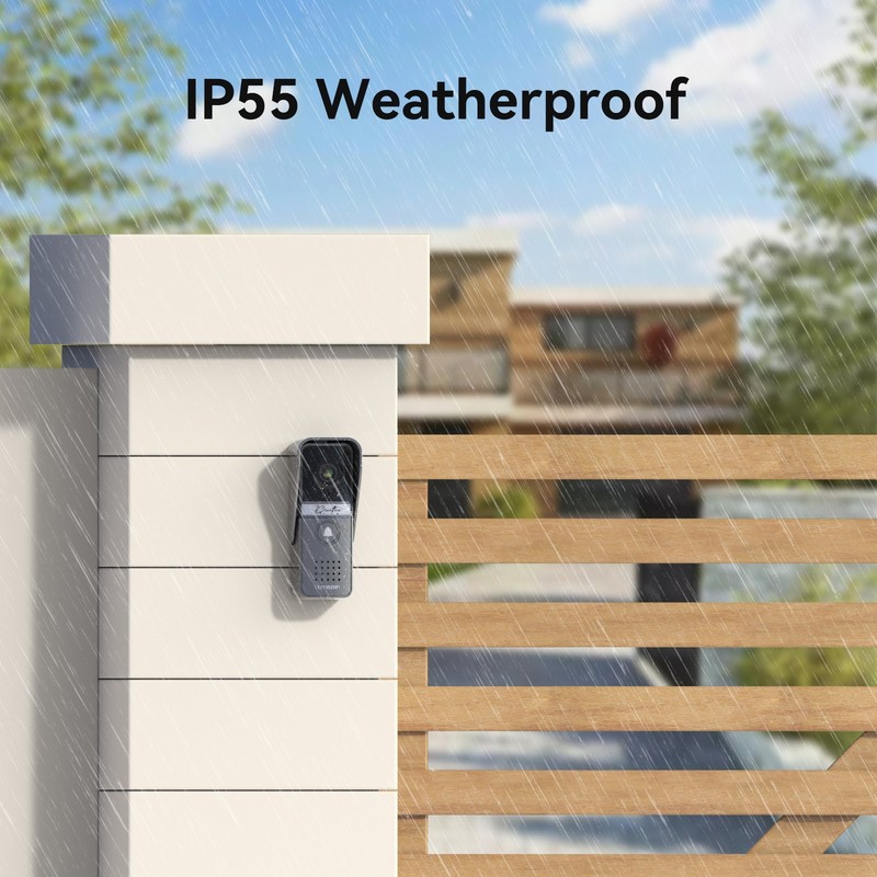 Video Doorbell Intercom Entry System Camera 2x 7'' Monitors 2-Way Intercom IP55 gallery
