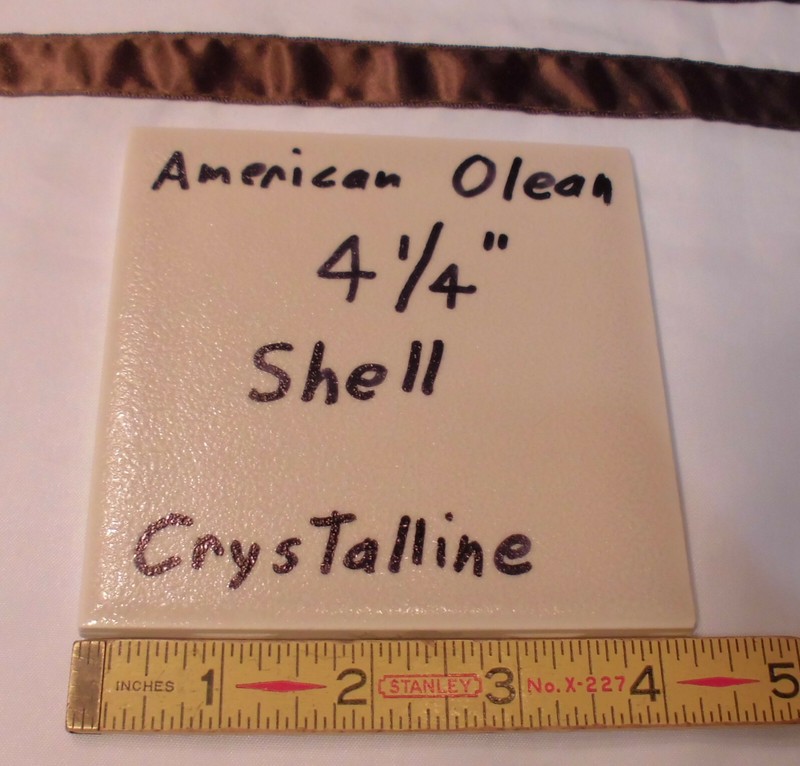 1 pc. *Shell Color* Dirty White Ceramic Tiles *Crystalline* 4-1/4" American O gallery