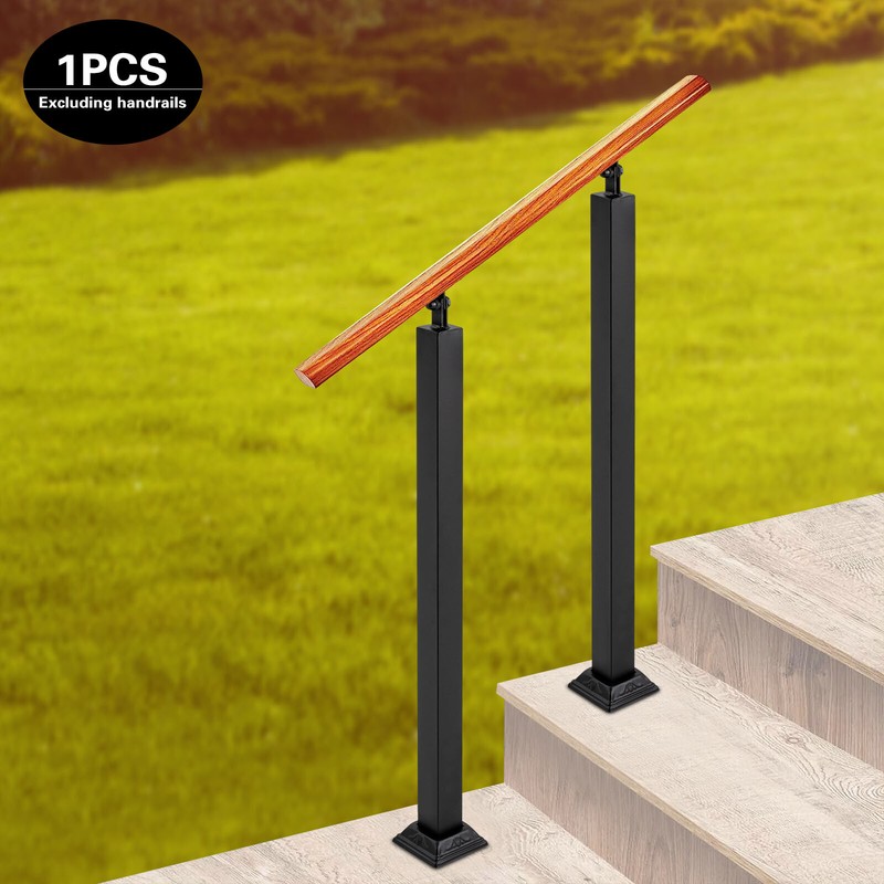 Iron Step Handrails Railing For 1-2 Step Handrail Indoor/Outdoor Deck Hand Rail