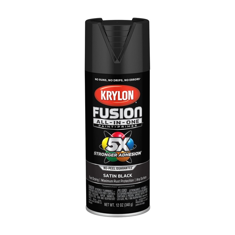 Krylon Fusion All-In-One Adhesive Spray Paint for 12 Ounce (Pack of 1), Black