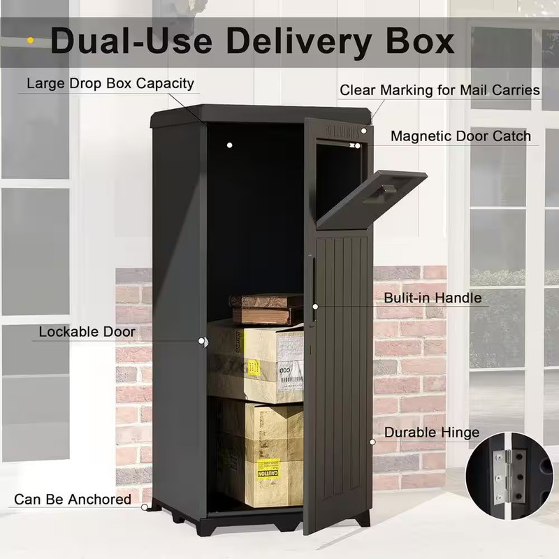80 Gal Outdoor Package Delivery Box,Deck Boxes,Parcel Drop Box for Porch,Curbsid gallery