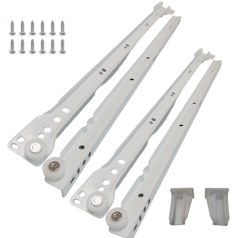 22 Inch Euro Drawer Slides, 75lbs Capacity Cold Rolled Steel – for Face-Frame