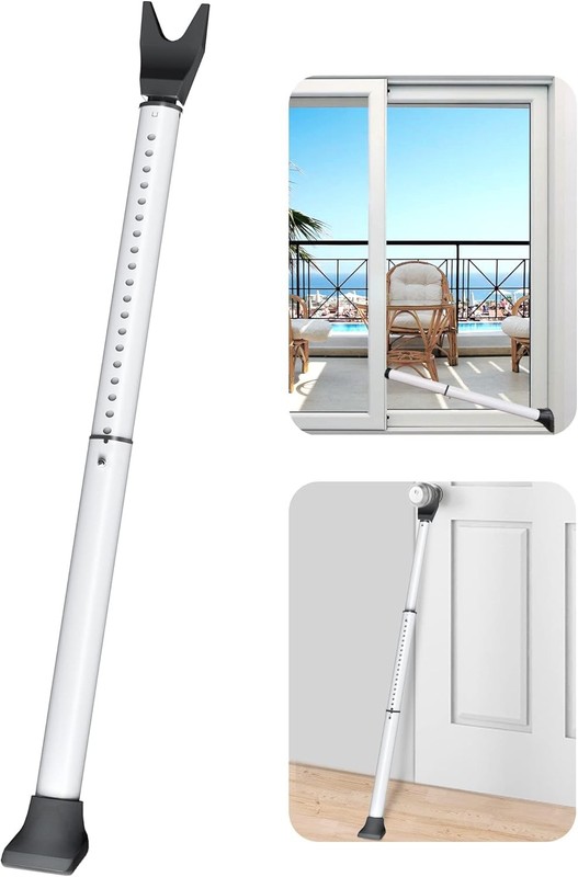 Sliding Glass Door Security Bar Adjustable for Patio Doors & Windows Door Jammer