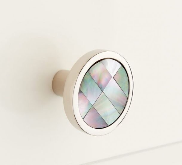 Signature Hardware Kumano Round Black Mother Of Pearl Cabinet Knob