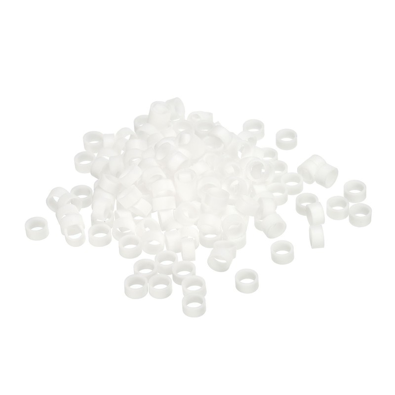 Silicone Rubber Bands Rings 50pcs Non-slip 3/8″ Flat White for Books, Art