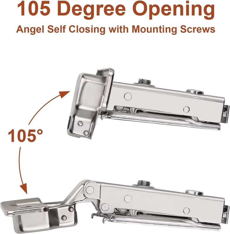 1 Pairs （2 Pack） Soft Close Kitchen Cabinet Door Hinges fit for Face Frame Cabin gallery