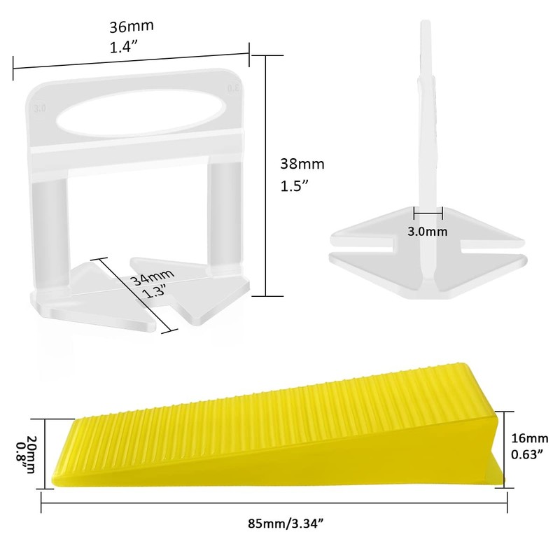 Tile Leveling System Plier 600 Clips 200 Wedges 1/8 Inch Grout Floor Wall gallery