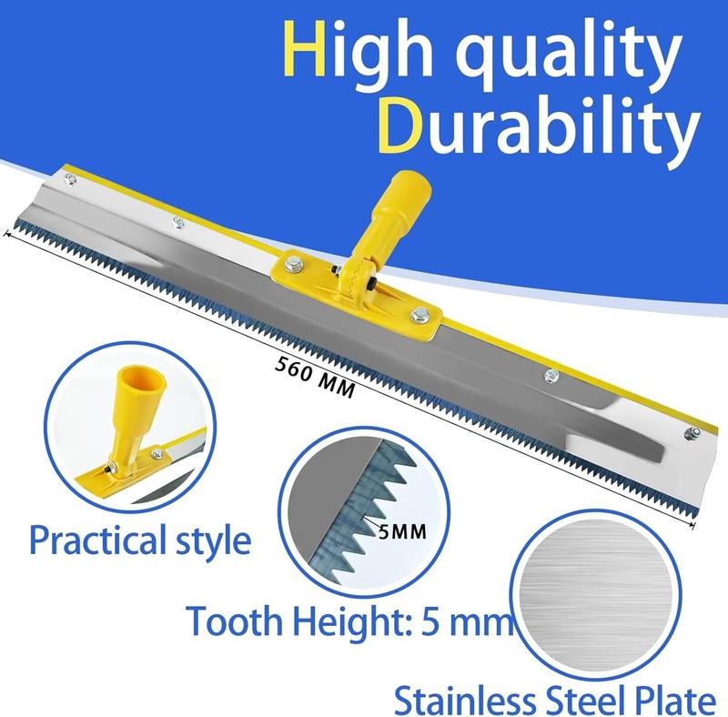 Self Leveling Concrete Tools, Stainless Steel Epoxy Squeegee, Spiked Roller for gallery